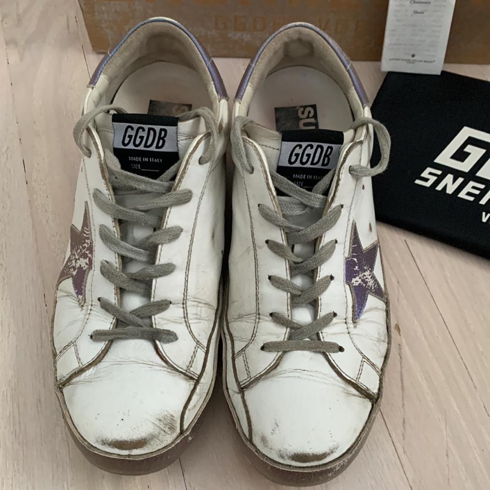 Golden Goose Superstar Sparkly White/ Iridescent Sneakers - Picture 3 of 9
